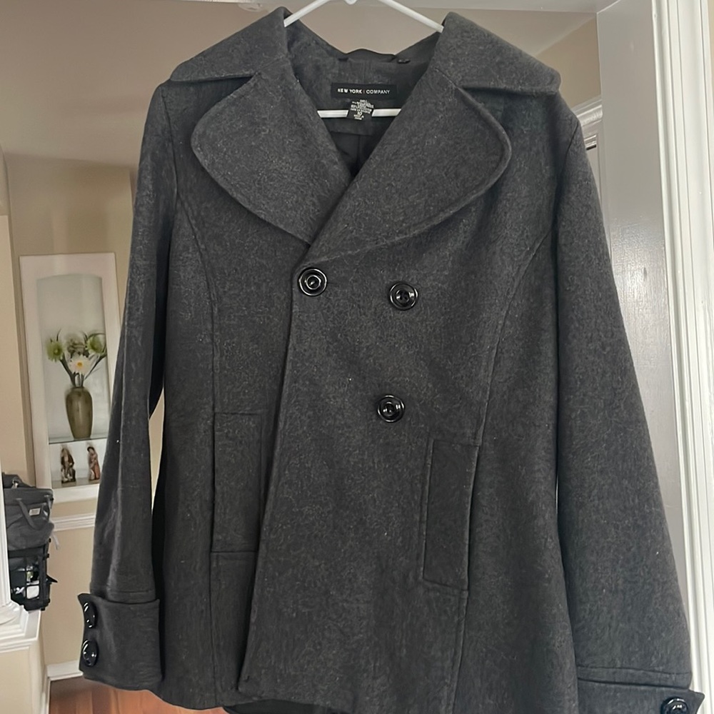 Grey pea coat from NY & Company. Size 10. Great condition.